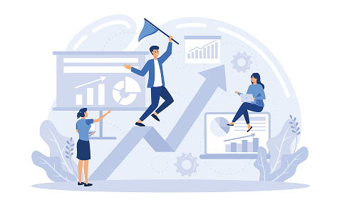 会話している男女のイラスト