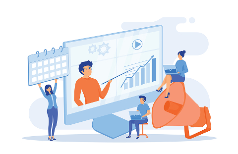 ひらめきが生まれるチームのイラスト